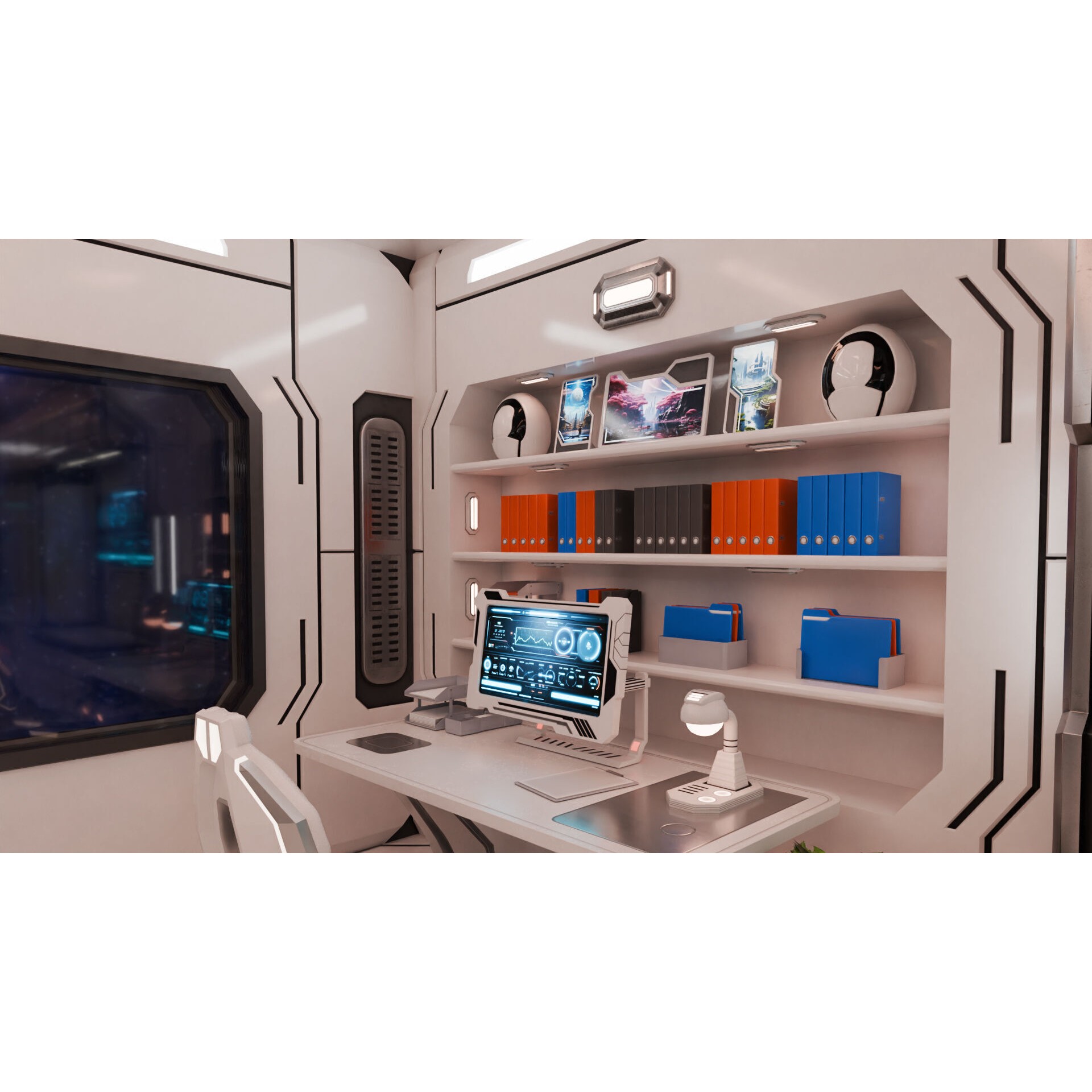 Sci-Fi Apartment Room - Low-Poly Game-Ready 3D Model - View 10