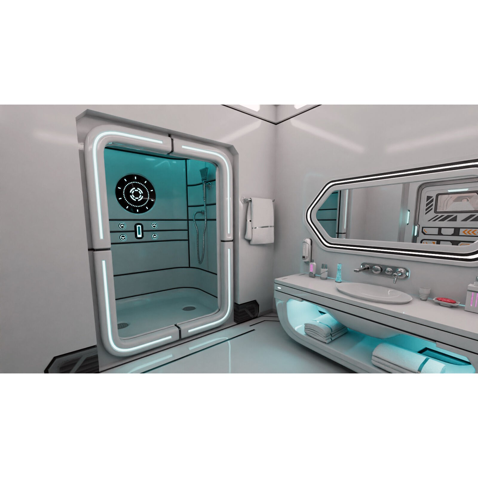 Sci-Fi Apartment Room - Low-Poly Game-Ready 3D Model - View 12