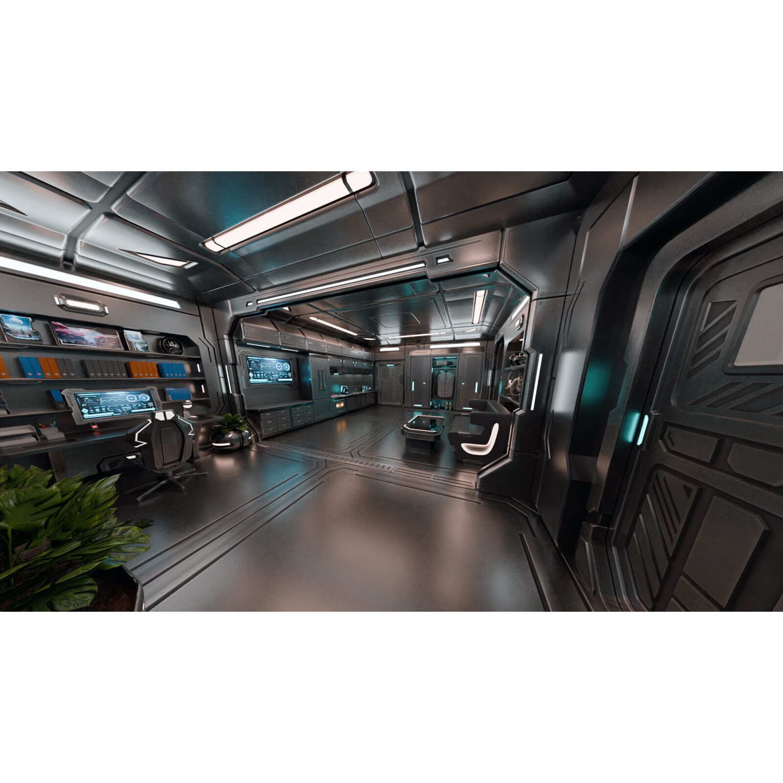 Sci-Fi Apartment Room - Low-Poly Game-Ready 3D Model - View 13