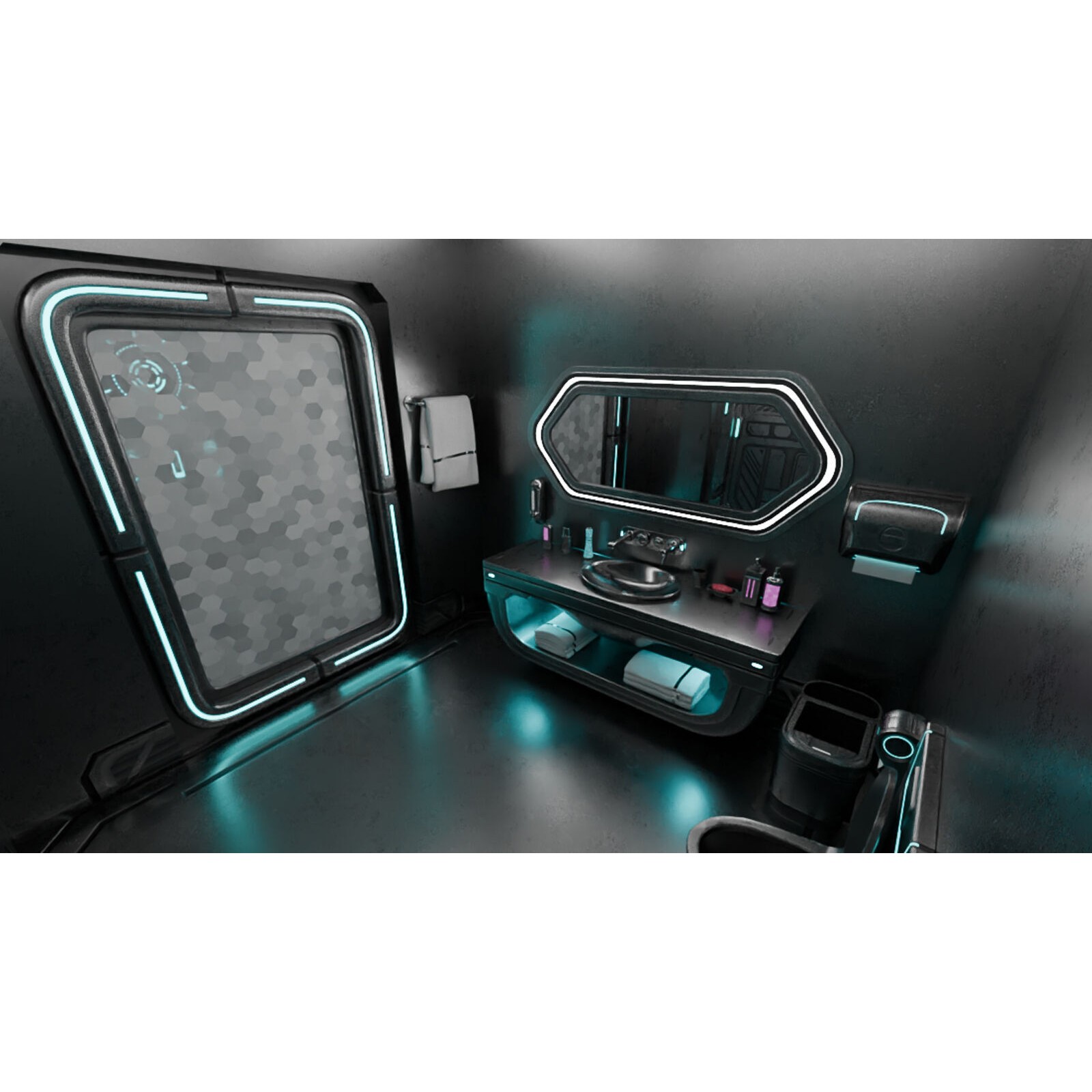 Sci-Fi Apartment Room - Low-Poly Game-Ready 3D Model - View 14