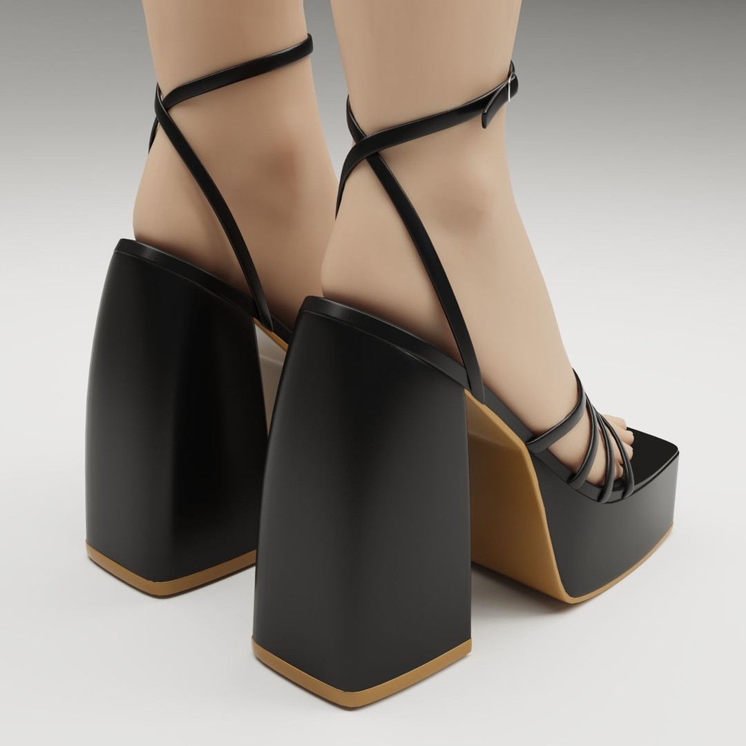 Heels 3D Model – Low Poly Game-Ready Footwear Collection, FBX - View 27