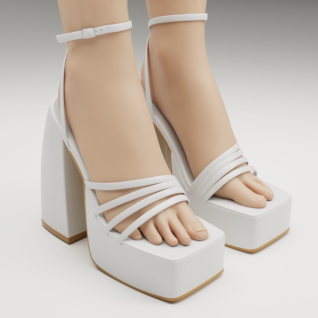 Heels 3D Model – Low Poly Game-Ready Footwear Collection, FBX - View 5