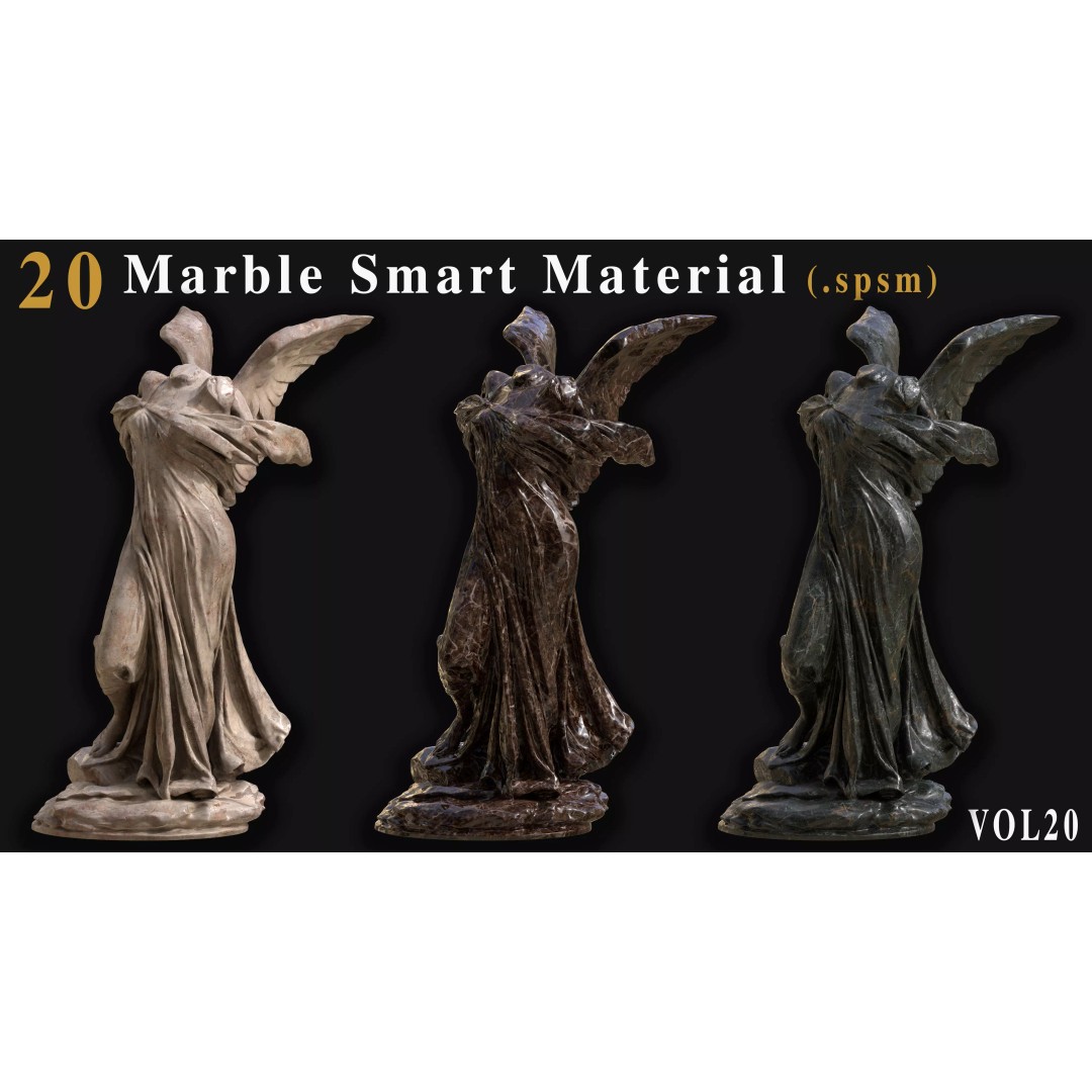 Marble Smart Materials 3D Model – 20 Realistic Textures for Substance Painter - View 11