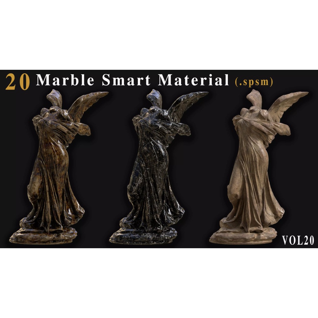 Marble Smart Materials 3D Model – 20 Realistic Textures for Substance Painter - View 5
