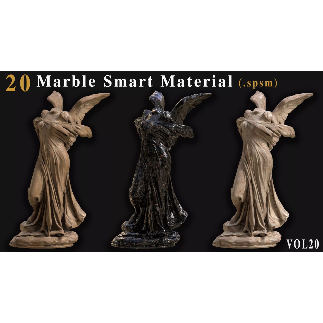 Marble Smart Materials 3D Model – 20 Realistic Textures for Substance Painter - View 8
