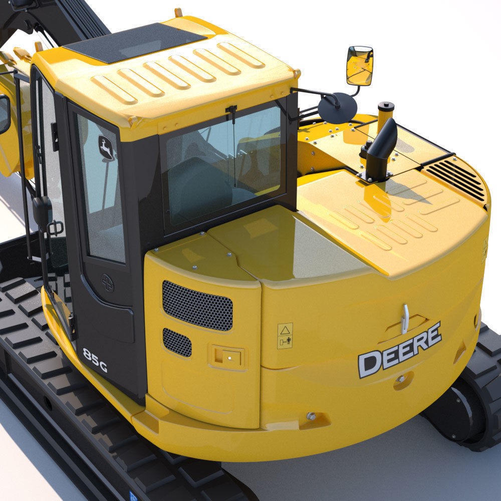 Compact Excavator Deere 85G 3D Model – High Detail PBR Asset, FBX - View 13