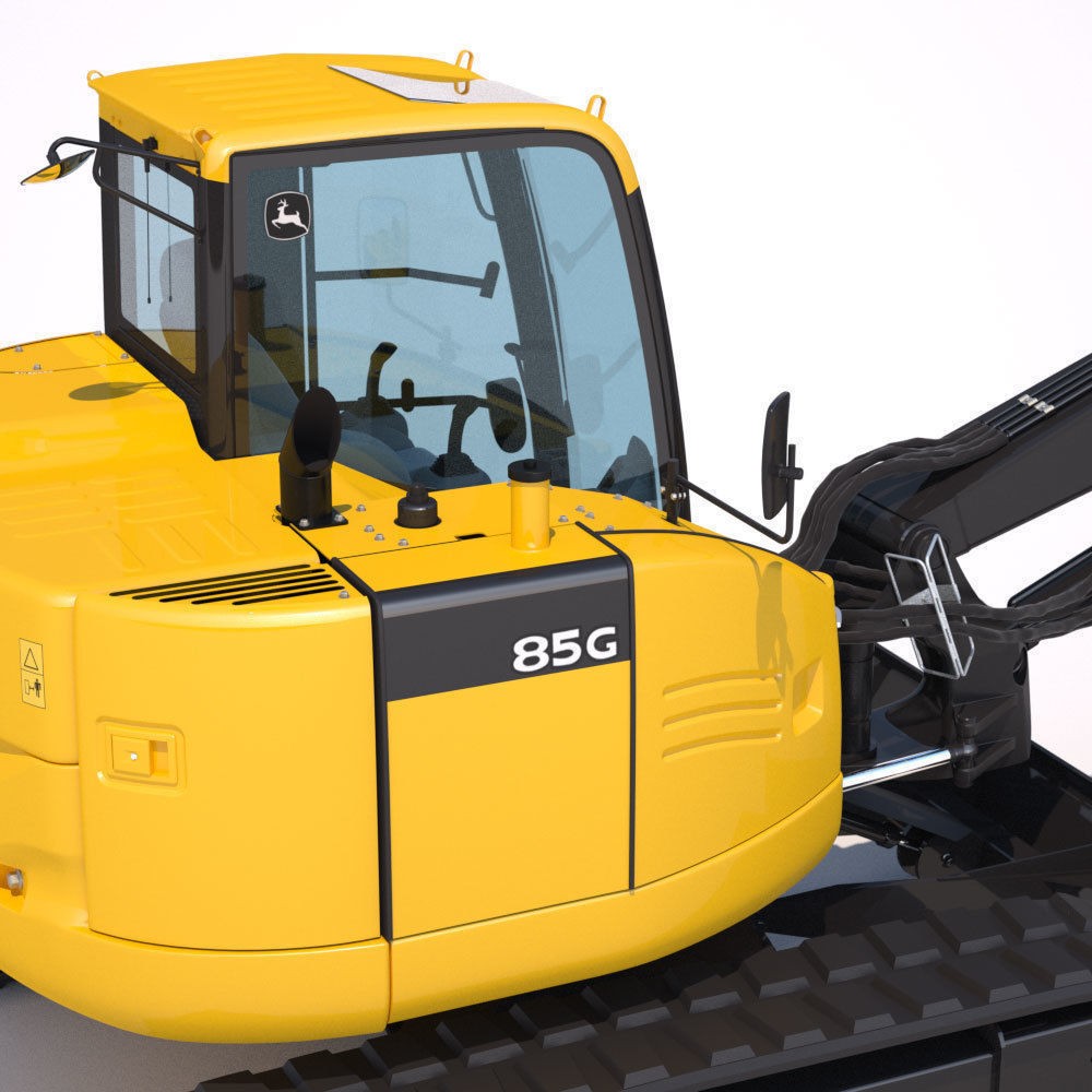 Compact Excavator Deere 85G 3D Model – High Detail PBR Asset, FBX - View 15