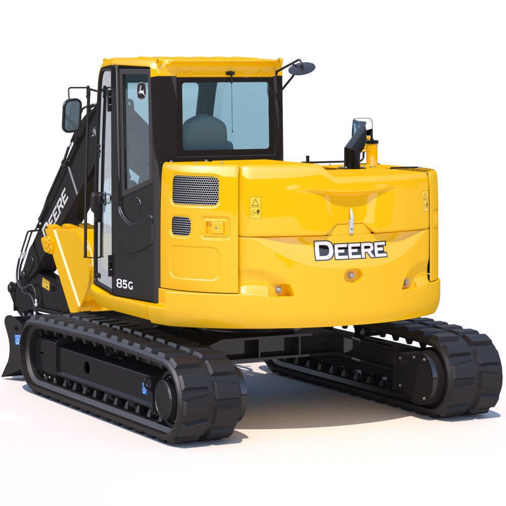 Compact Excavator Deere 85G 3D Model – High Detail PBR Asset, FBX - View 5