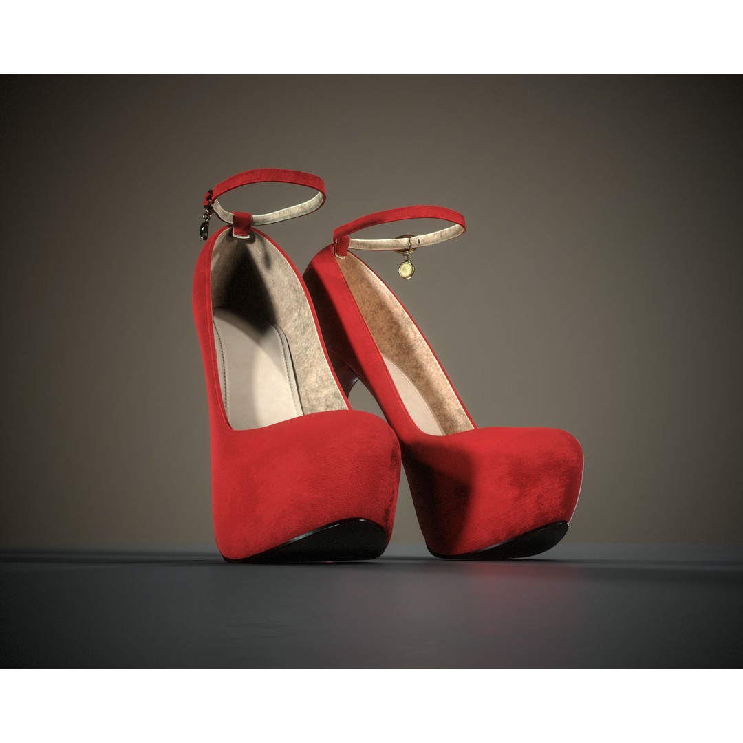 Stilettos Platform Shoes 3D Model – Low Poly Game Asset, FBX