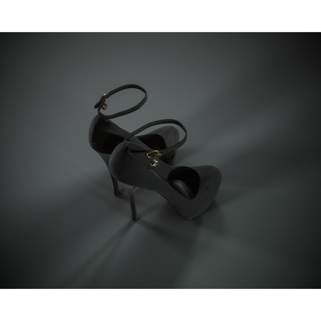Stilettos Platform Shoes 3D Model – Low Poly Game Asset, FBX - View 13
