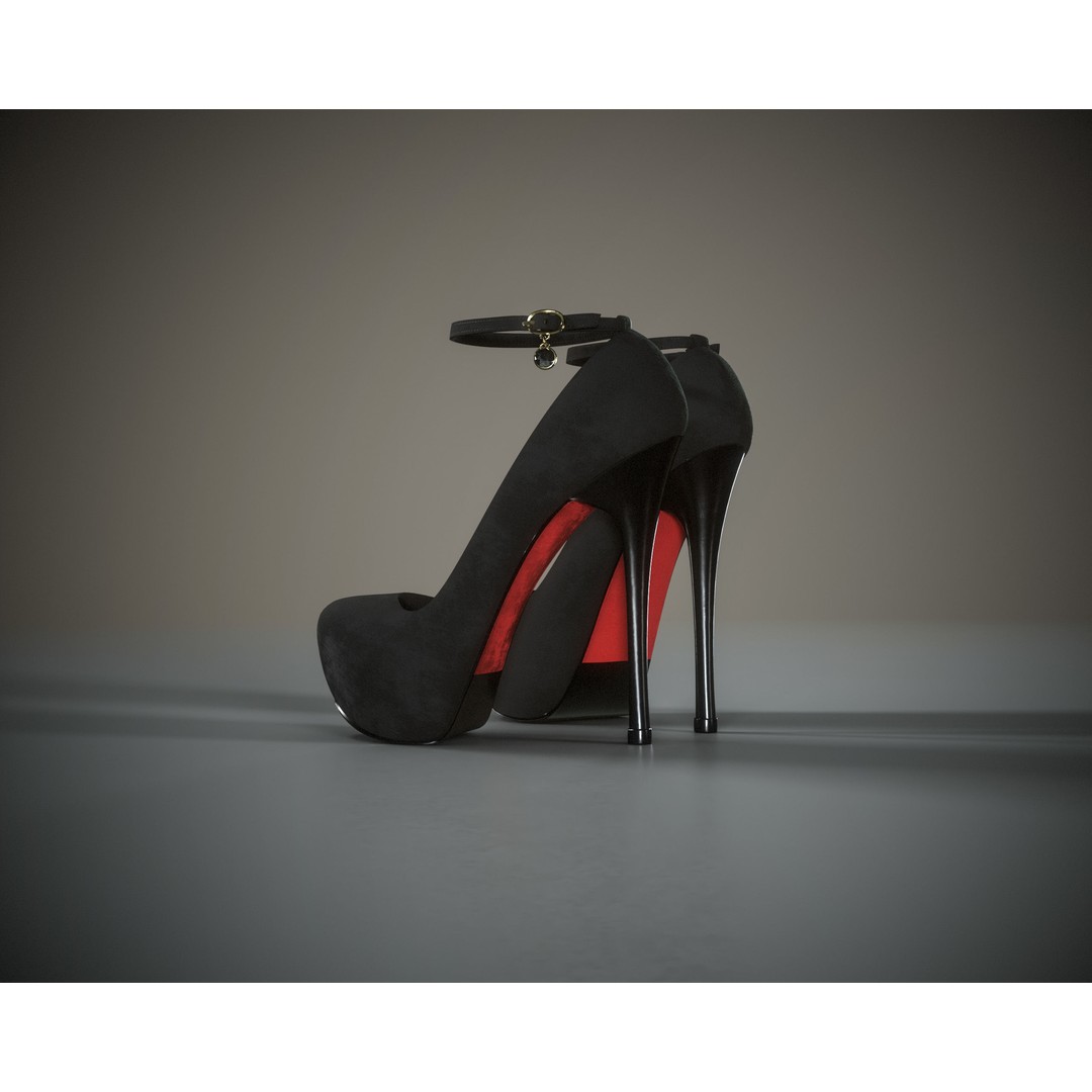 Stilettos Platform Shoes 3D Model – Low Poly Game Asset, FBX - View 14