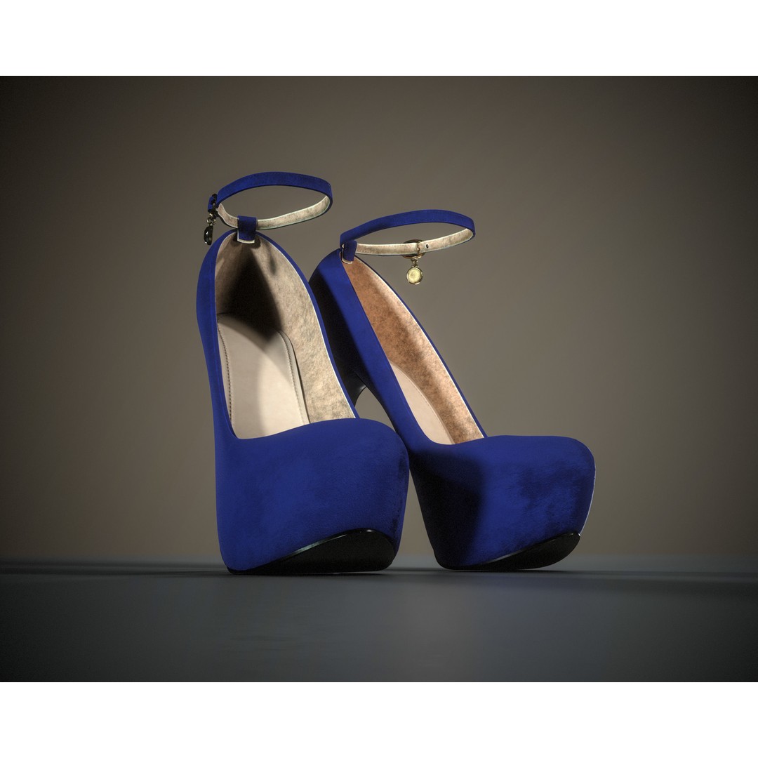 Stilettos Platform Shoes 3D Model – Low Poly Game Asset, FBX - View 22