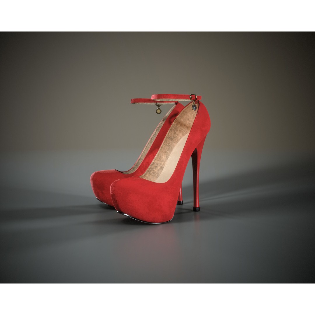 Stilettos Platform Shoes 3D Model – Low Poly Game Asset, FBX - View 23