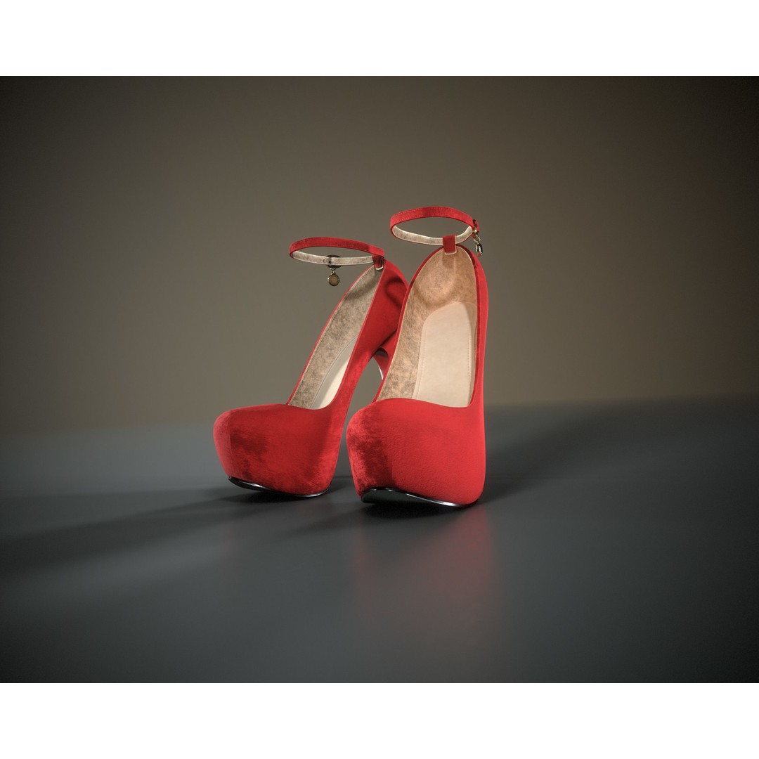 Stilettos Platform Shoes 3D Model – Low Poly Game Asset, FBX - View 24