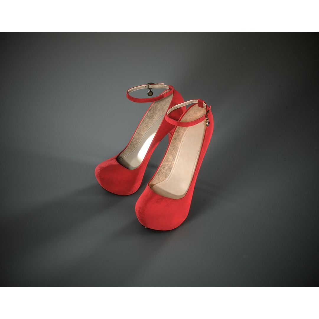 Stilettos Platform Shoes 3D Model – Low Poly Game Asset, FBX - View 25