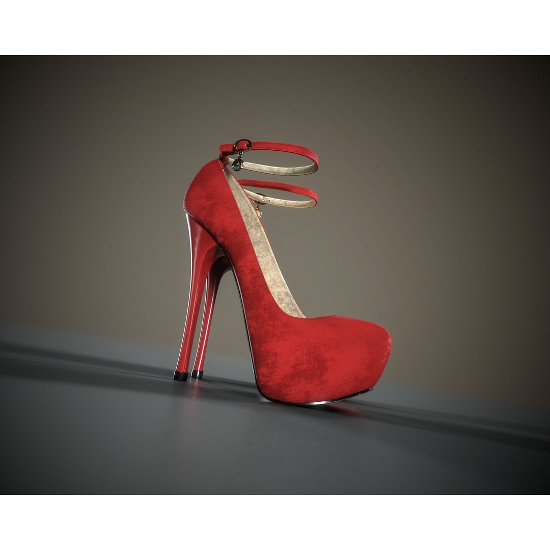 Stilettos Platform Shoes 3D Model – Low Poly Game Asset, FBX - View 26