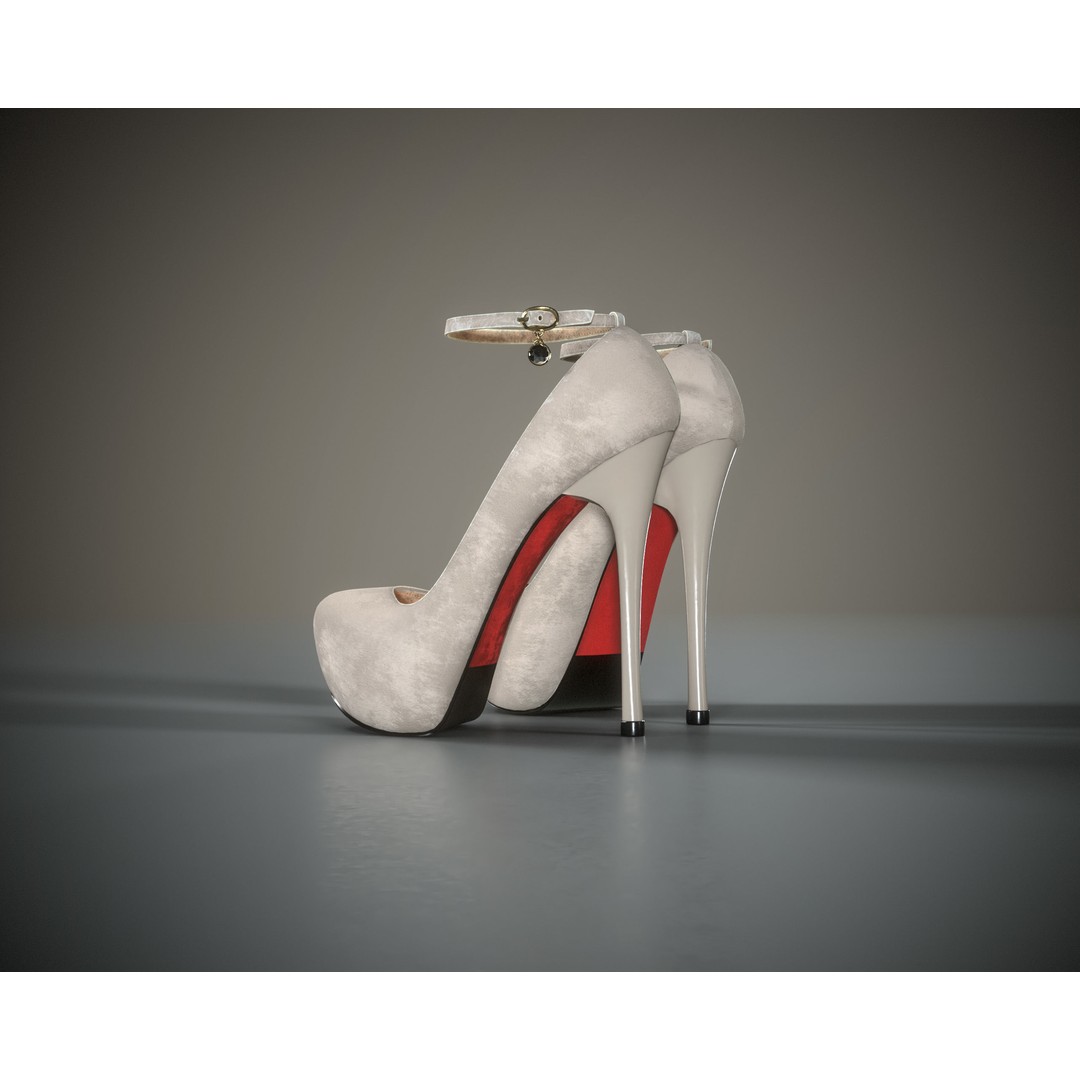 Stilettos Platform Shoes 3D Model – Low Poly Game Asset, FBX - View 7