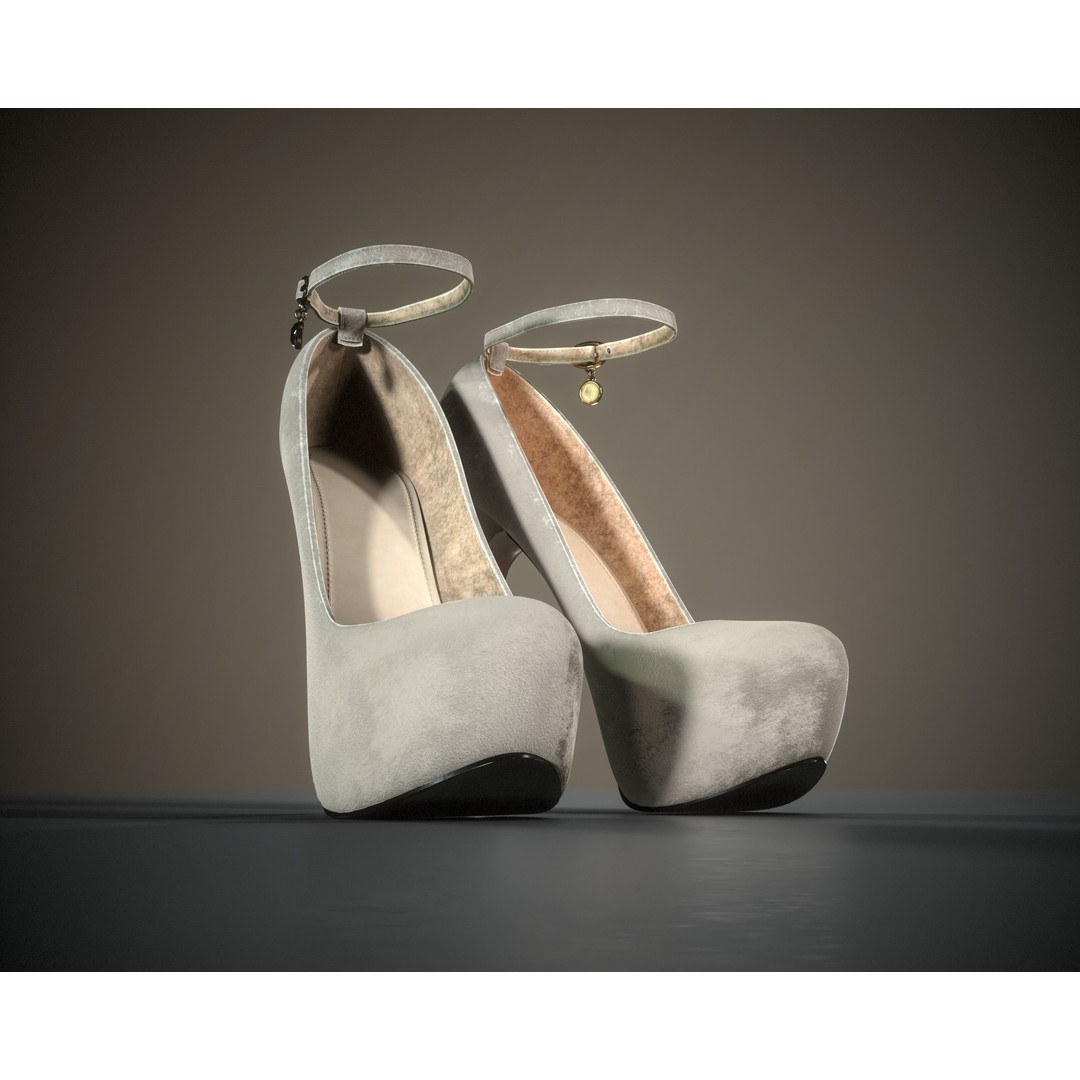 Stilettos Platform Shoes 3D Model – Low Poly Game Asset, FBX - View 8