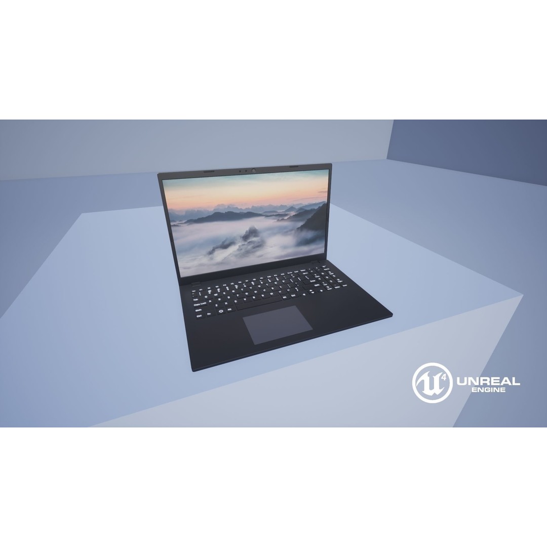 Laptop 3D Model – Low Poly Game Ready Asset, FBX, PBR Textures