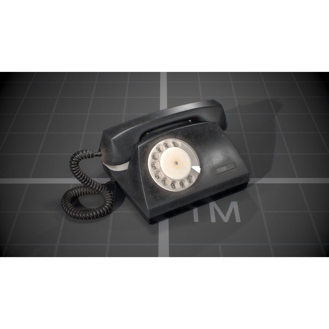 Used Soviet Telephone 3D Model – Low Poly Game Asset, FBX - View 4