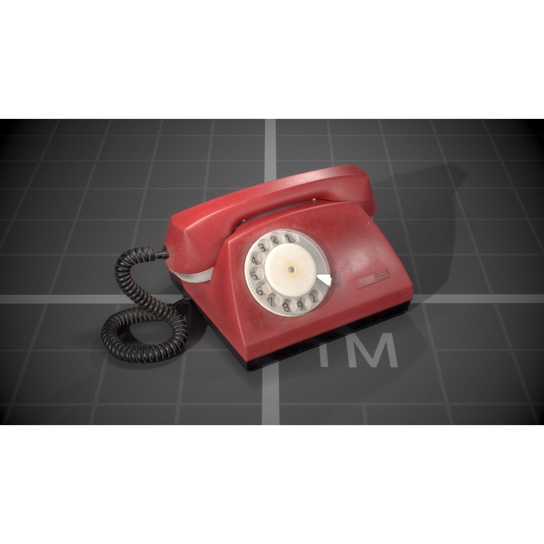 Used Soviet Telephone 3D Model – Low Poly Game Asset, FBX - View 6