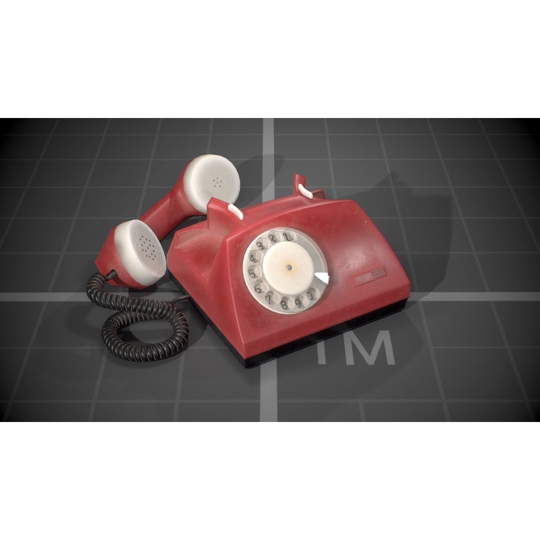 Used Soviet Telephone 3D Model – Low Poly Game Asset, FBX - View 7
