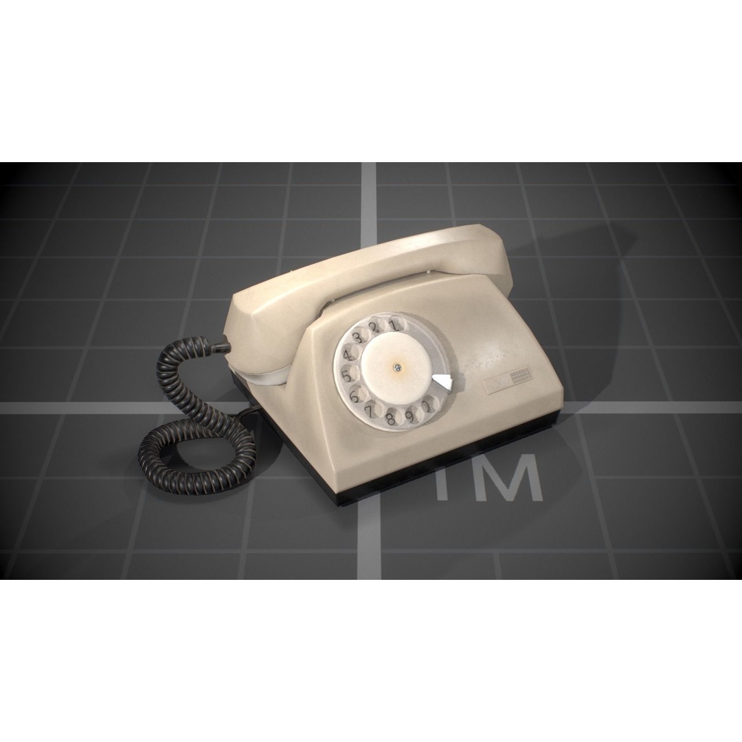Used Soviet Telephone 3D Model – Low Poly Game Asset, FBX - View 8