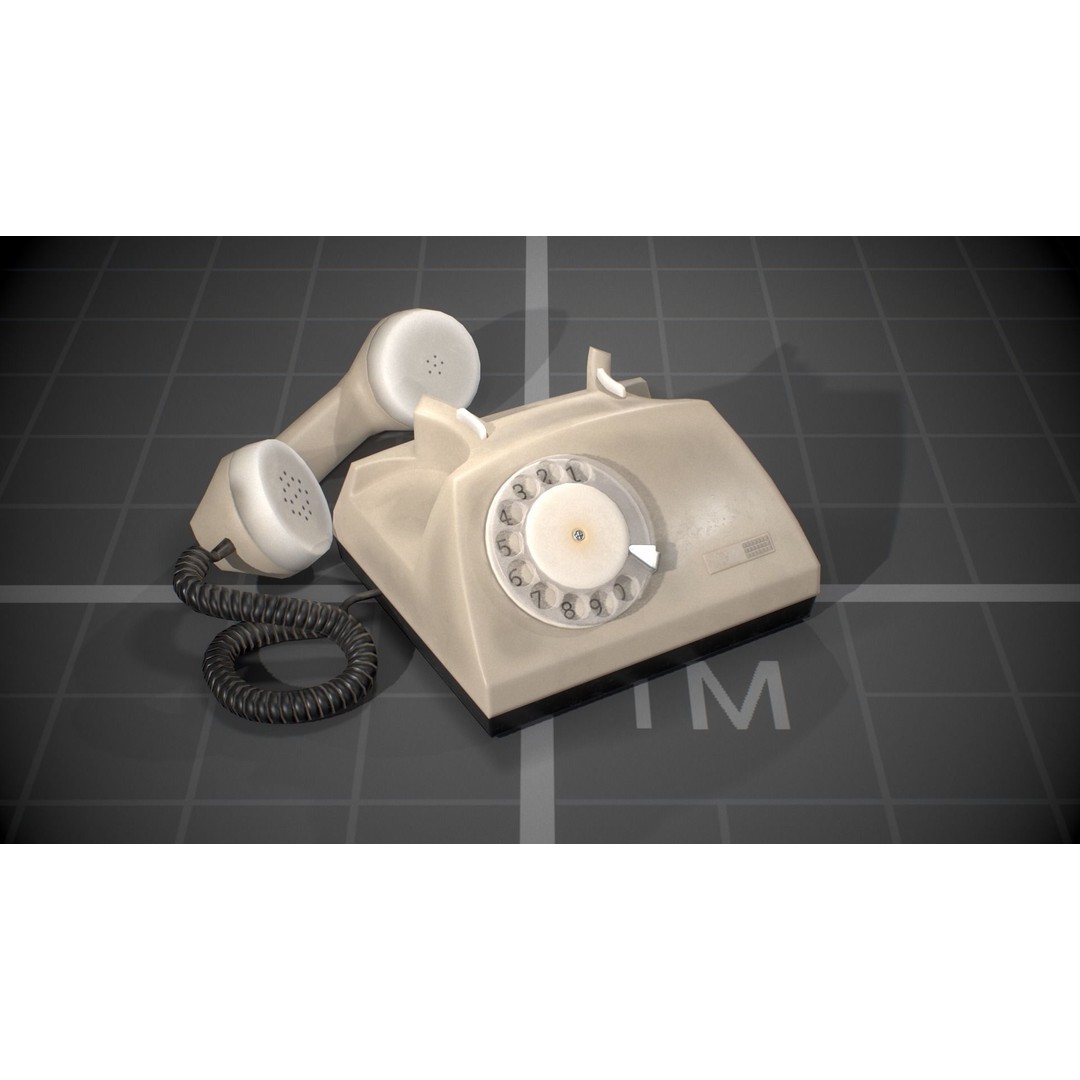 Used Soviet Telephone 3D Model – Low Poly Game Asset, FBX - View 9