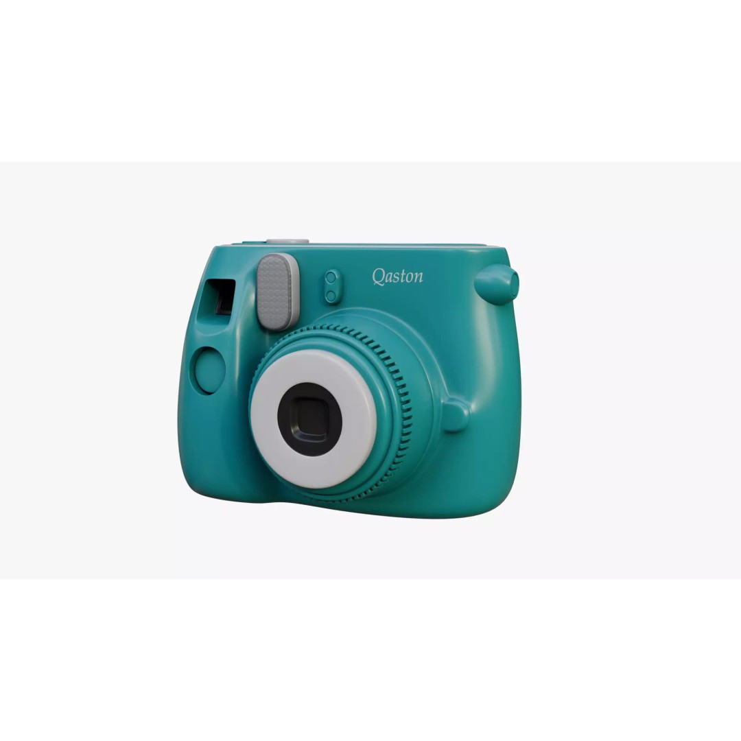 Blue Instant Camera 3D Model – Vintage PBR Asset, FBX & More - View 2