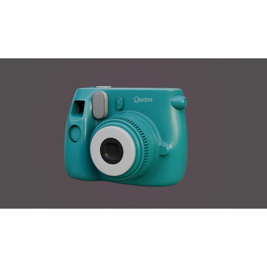 Blue Instant Camera 3D Model – Vintage PBR Asset, FBX & More - View 3