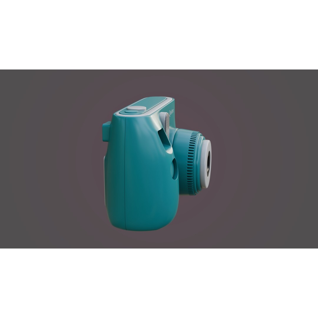 Blue Instant Camera 3D Model – Vintage PBR Asset, FBX & More - View 7