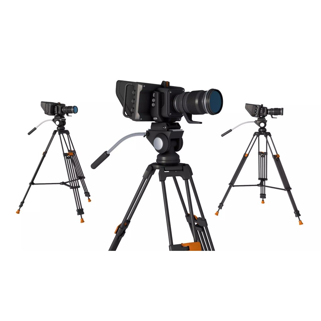 TV Studio Camera 3D Model – High-Quality Polygon Mesh for Film & Animation - View 2