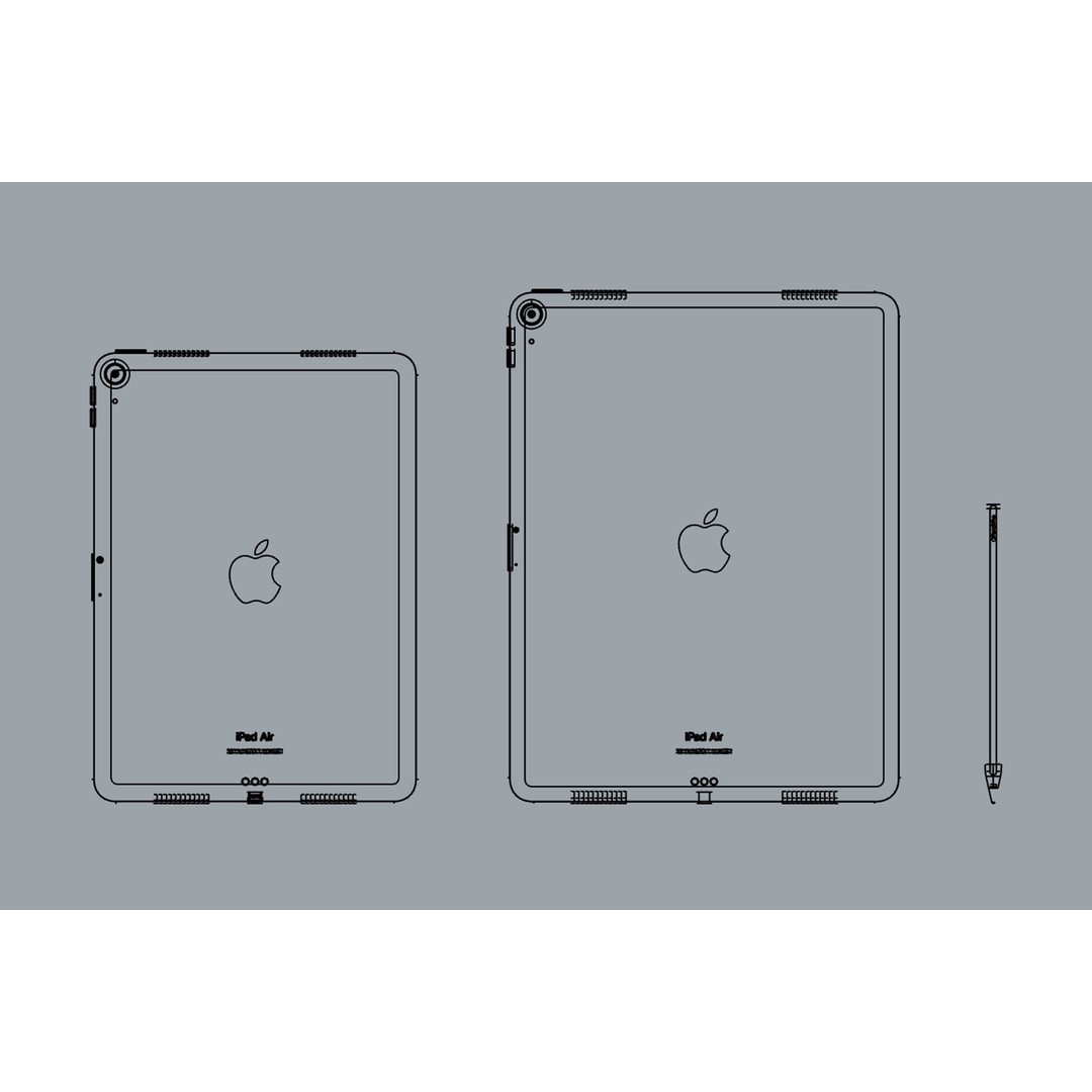 Apple iPad Air M2 3D Model – Real-World Scale, FBX & OBJ Formats - View 17