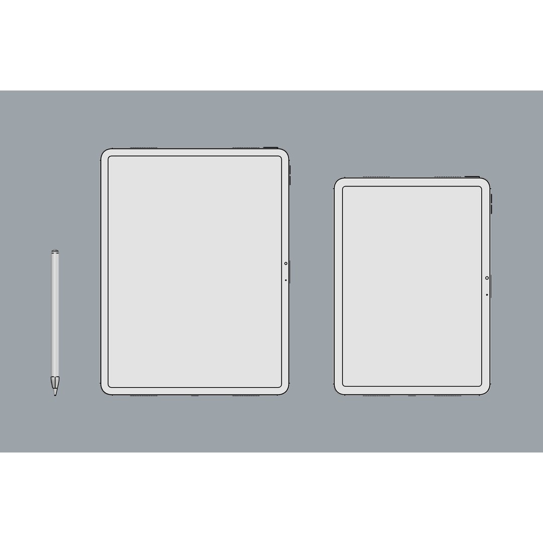 Apple iPad Air M2 3D Model – Real-World Scale, FBX & OBJ Formats - View 19