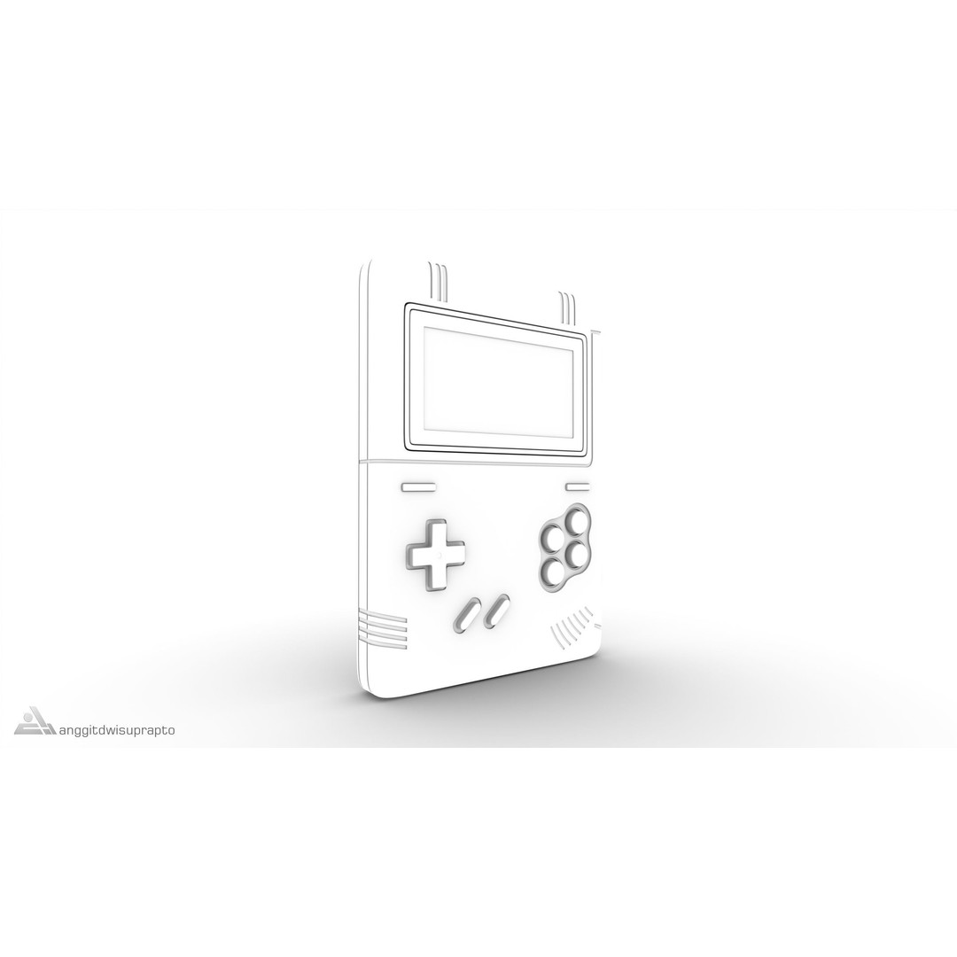 Portable Gaming Device 3D Model – Retro Compact Design, FBX - View 10