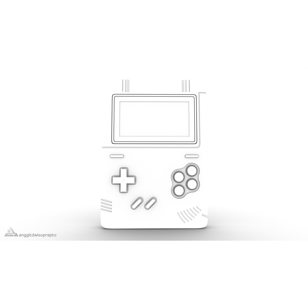 Portable Gaming Device 3D Model – Retro Compact Design, FBX - View 11