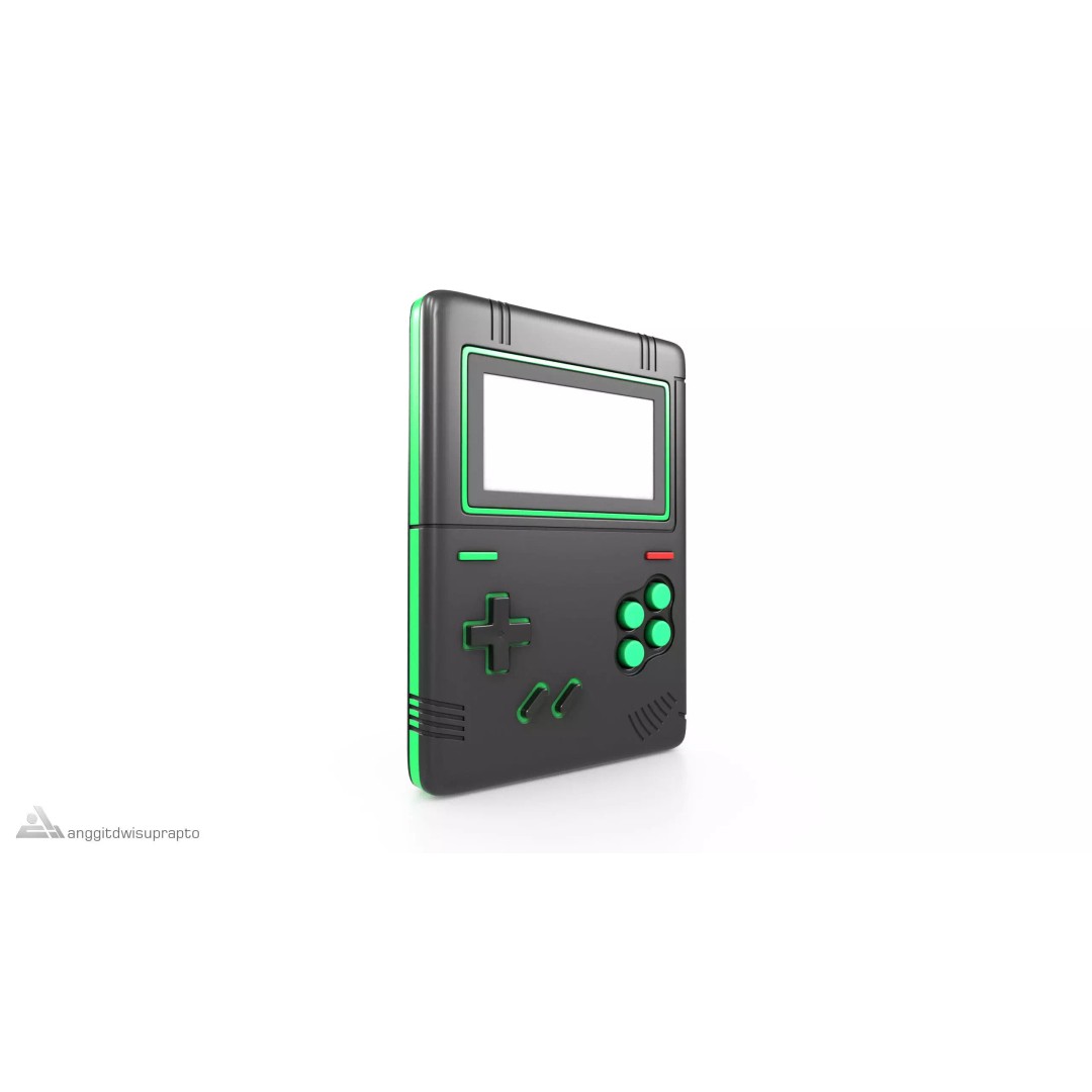 Portable Gaming Device 3D Model – Retro Compact Design, FBX - View 2