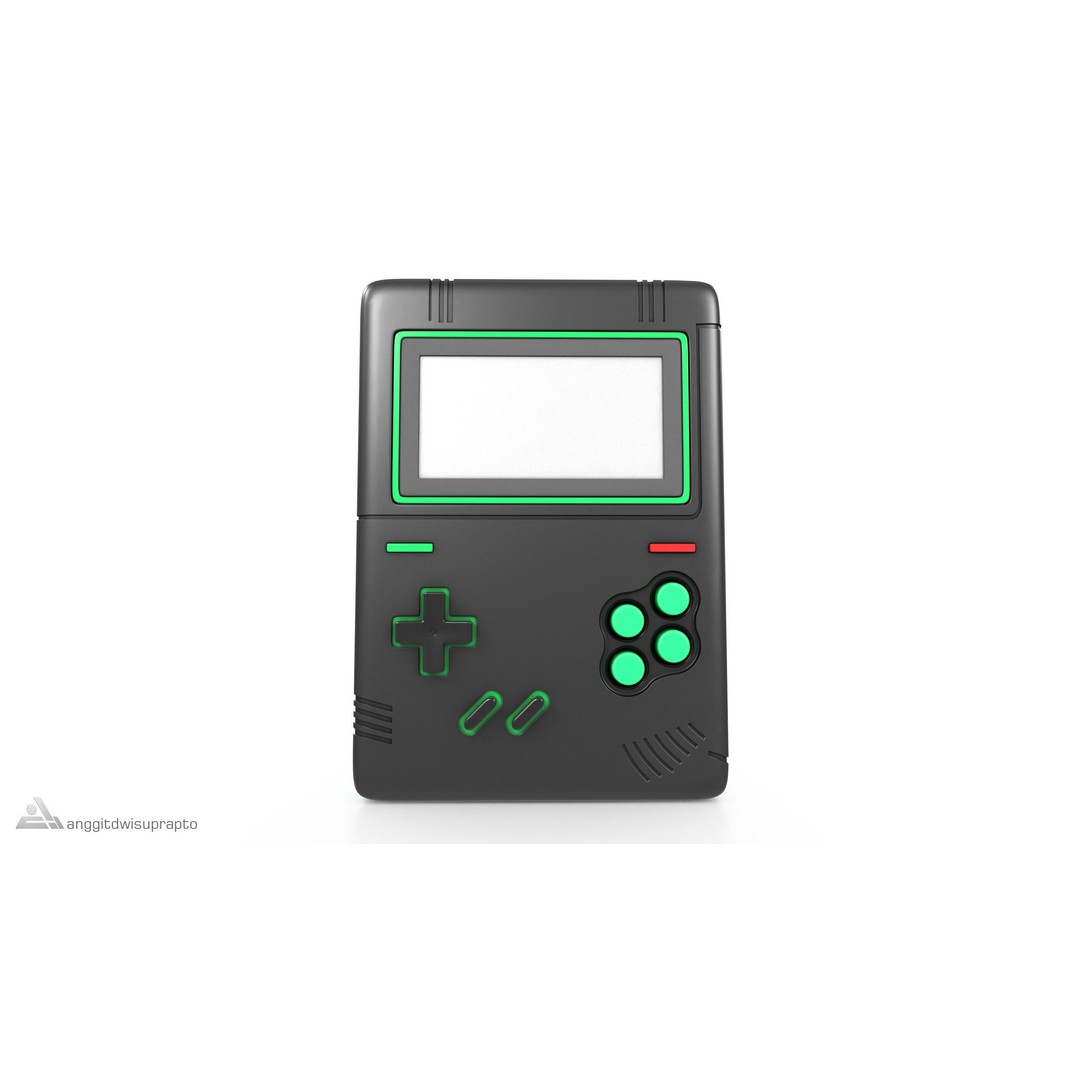 Portable Gaming Device 3D Model – Retro Compact Design, FBX - View 3