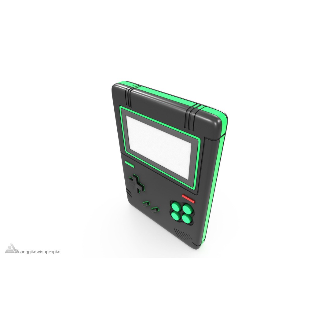 Portable Gaming Device 3D Model – Retro Compact Design, FBX - View 5