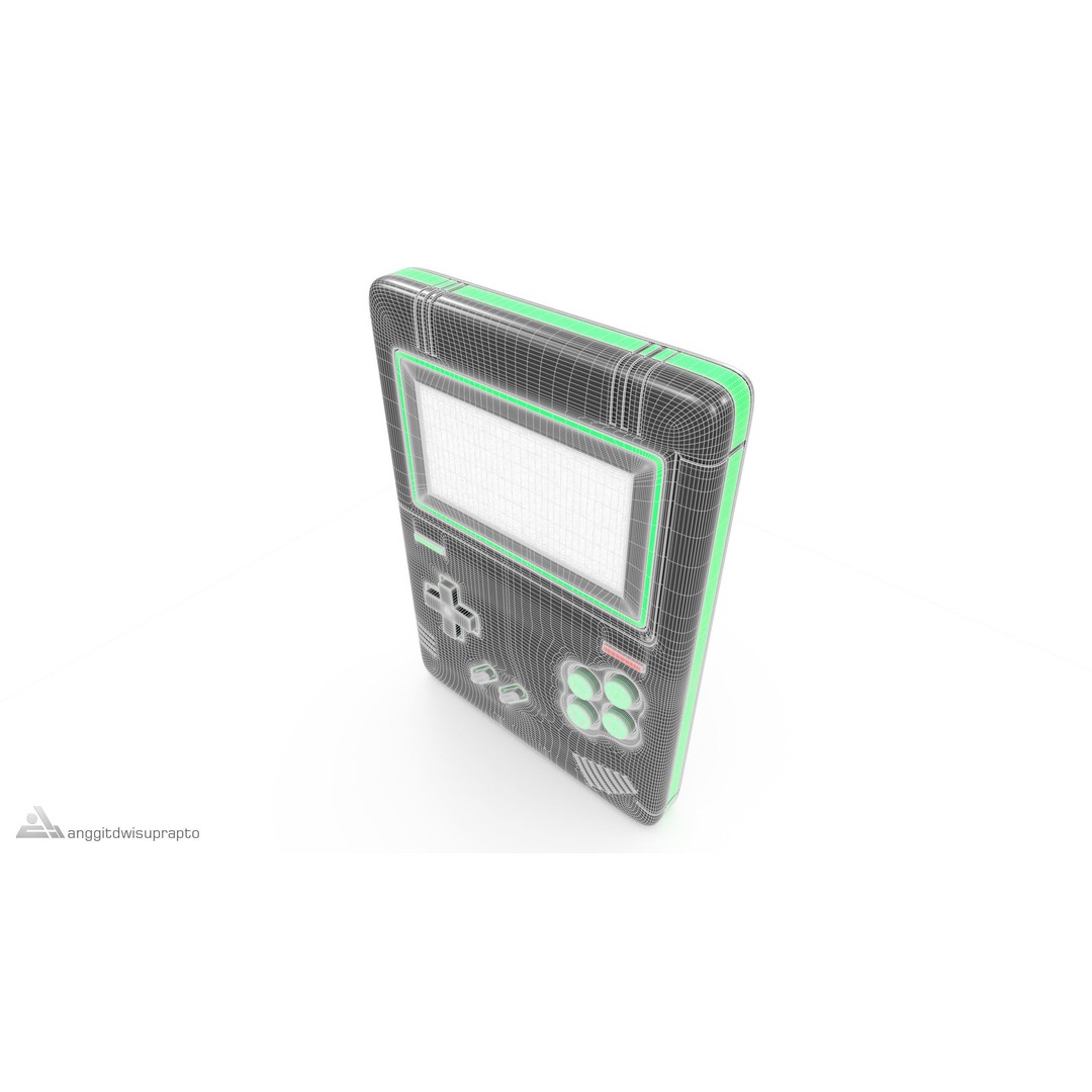 Portable Gaming Device 3D Model – Retro Compact Design, FBX - View 9