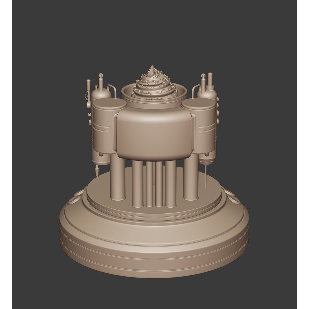 Futuristic Ice Cream Machine 3D Model – Low Poly PBR Kitchen Gadget, FBX - View 10