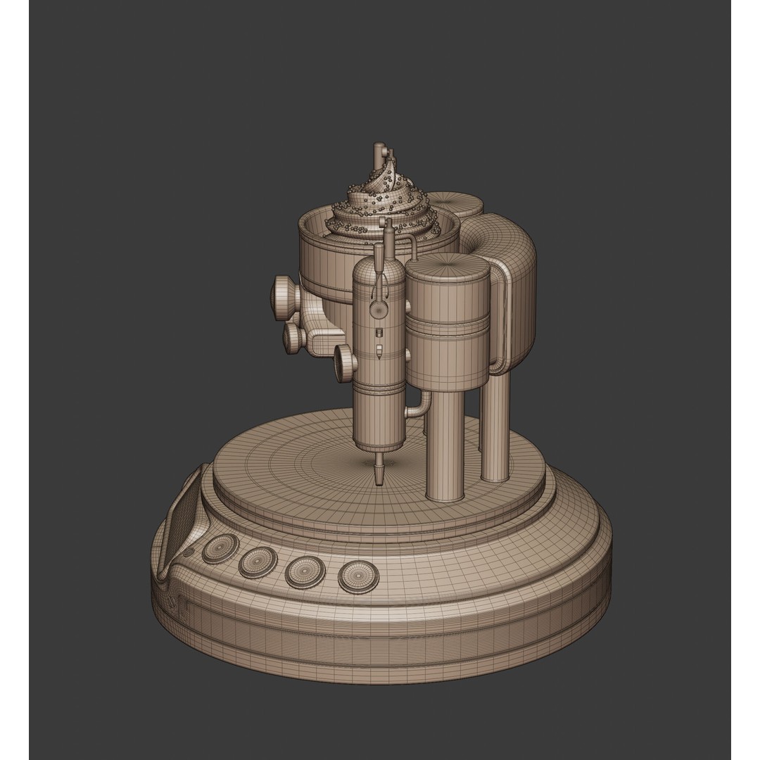 Futuristic Ice Cream Machine 3D Model – Low Poly PBR Kitchen Gadget, FBX - View 14