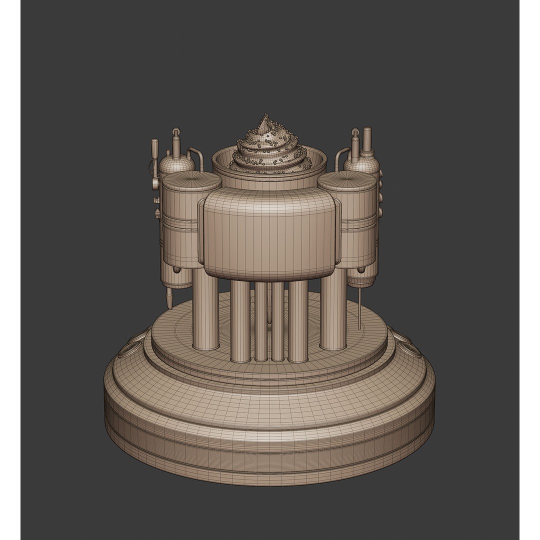 Futuristic Ice Cream Machine 3D Model – Low Poly PBR Kitchen Gadget, FBX - View 15