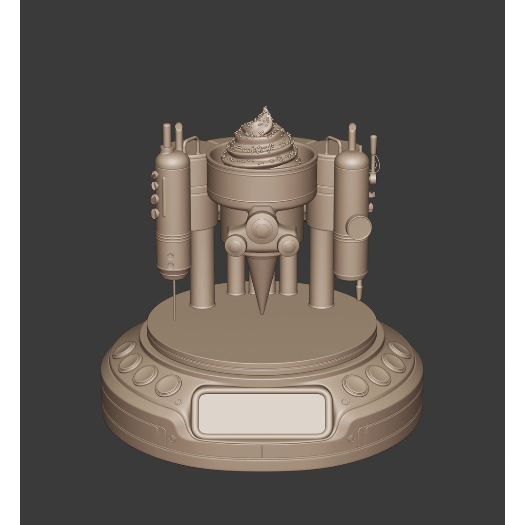 Futuristic Ice Cream Machine 3D Model – Low Poly PBR Kitchen Gadget, FBX - View 8