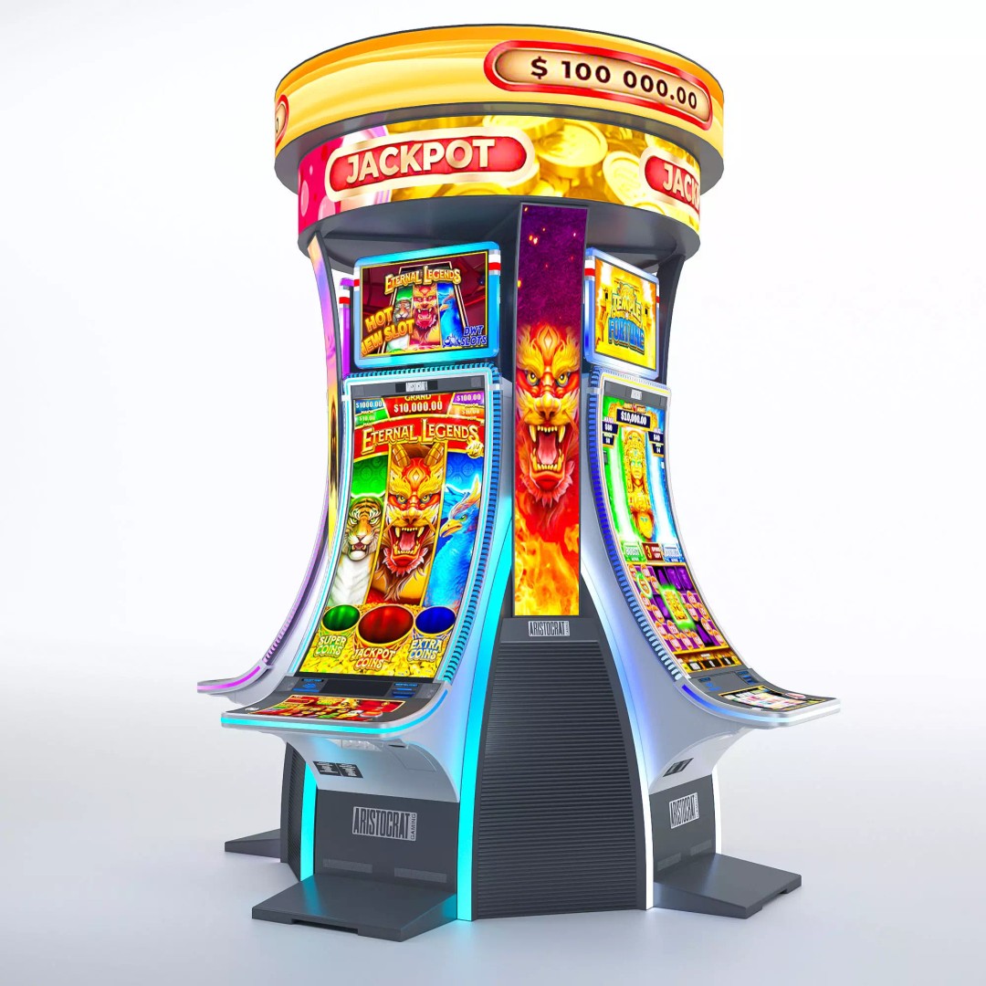 Neptune Single Slot Machine 3D Model – Low Poly Casino Asset, FBX, OBJ - View 2
