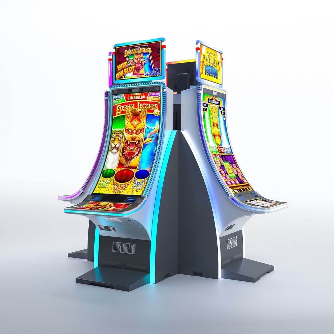 Neptune Single Slot Machine 3D Model – Low Poly Casino Asset, FBX, OBJ - View 3