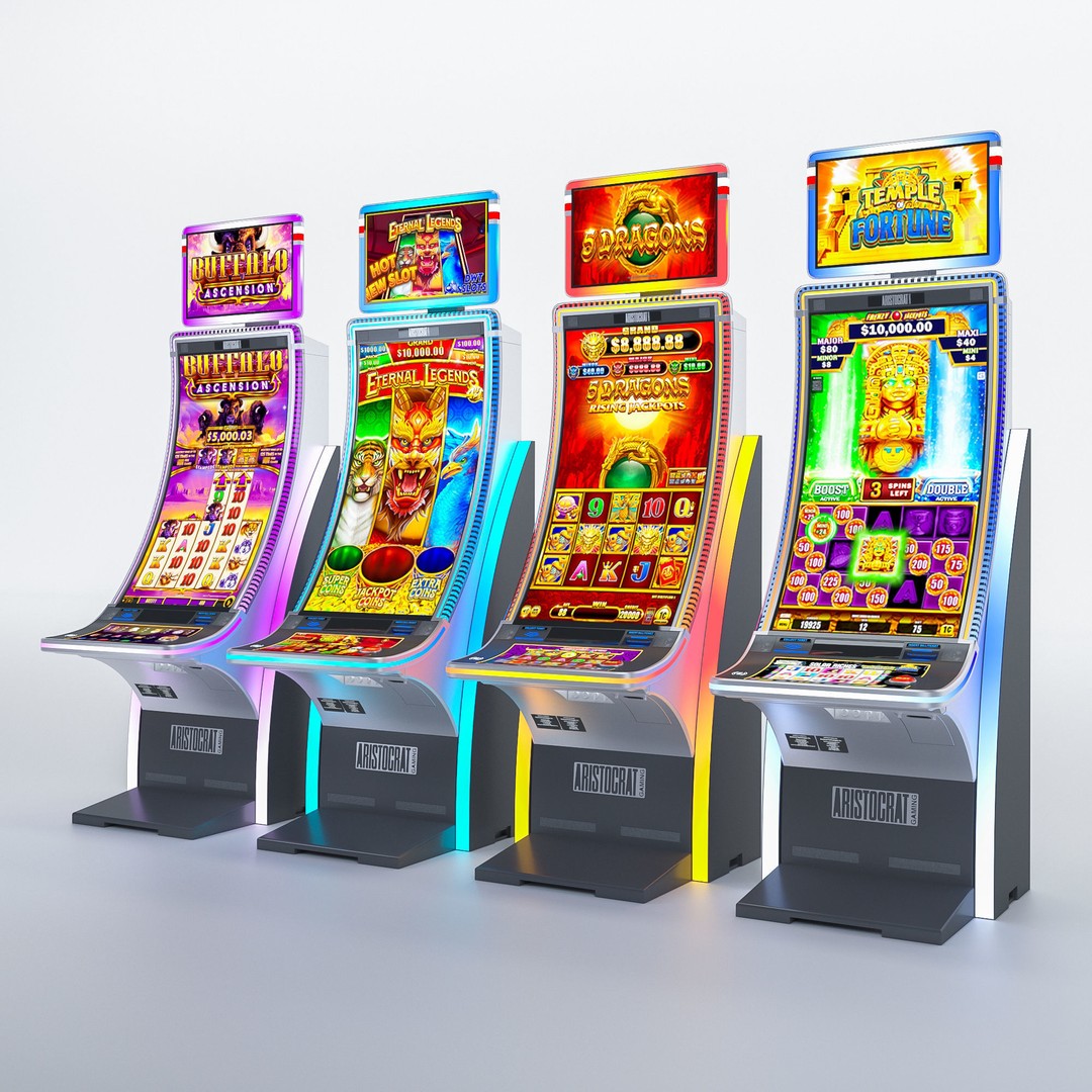 Neptune Single Slot Machine 3D Model – Low Poly Casino Asset, FBX, OBJ - View 5