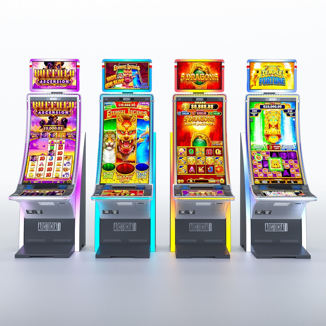 Neptune Single Slot Machine 3D Model – Low Poly Casino Asset, FBX, OBJ - View 6