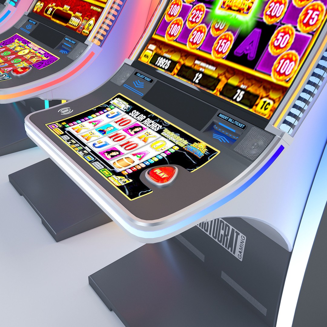 Neptune Single Slot Machine 3D Model – Low Poly Casino Asset, FBX, OBJ - View 9