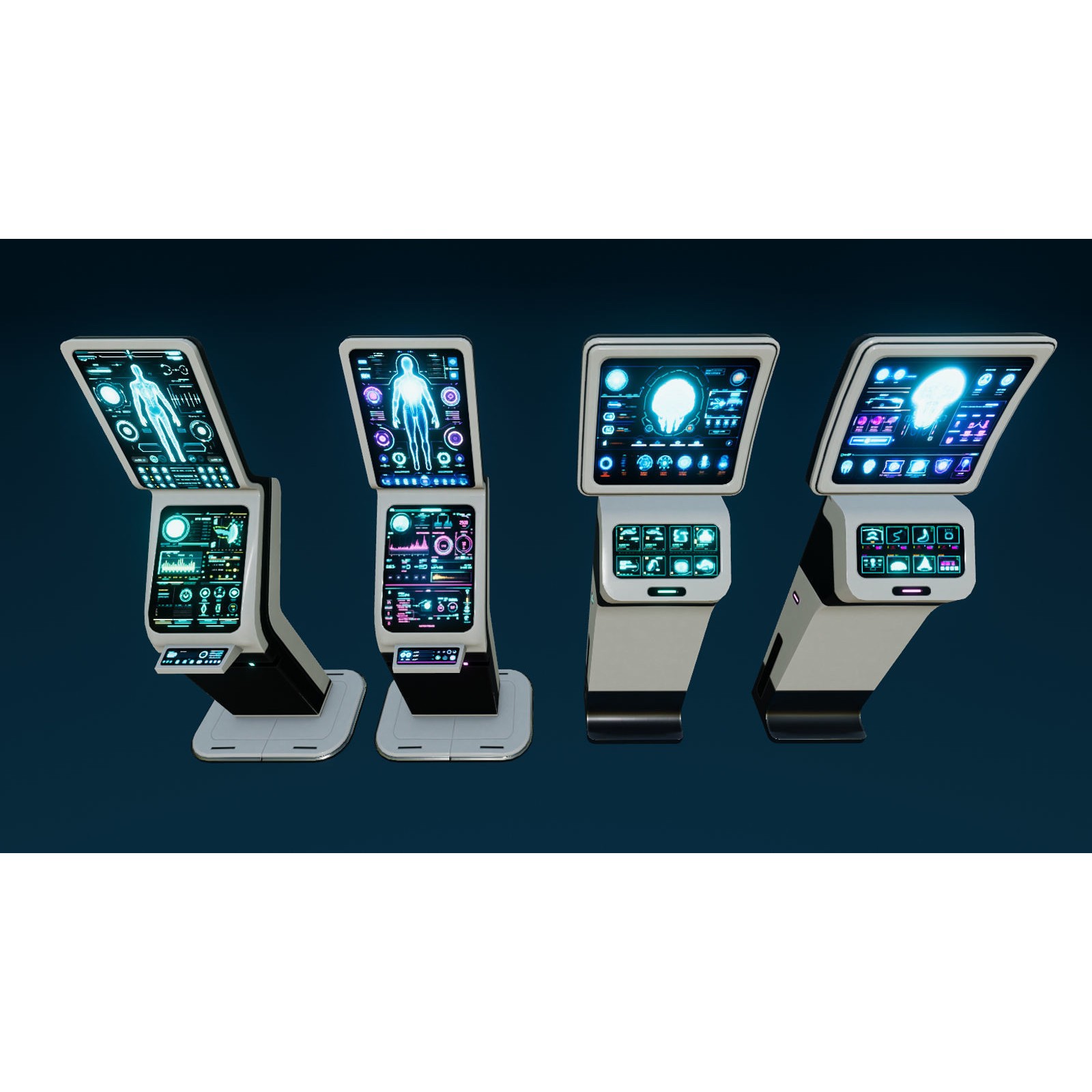 Sci-Fi Laboratory Props - Low-Poly Game-Ready 3D Model